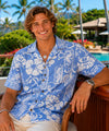 Tribal Hibiscus Hawaiian Shirts Blue