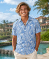 Tropical Island Resort Aloha Shirt Blue