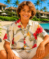 Ula Ula Cream Rayon Boys Hawaiian Shirt Cream