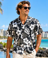 Cotton Vintage Surfboards Men's Aloha Shirt Gray