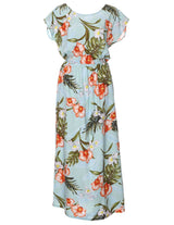 Waikapu Orchids Full Length Dress Cap Sleeves