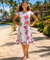 Girls Waimea Cap Sleeves Hawaiian Dress White