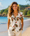 Wainapanapa Women Hawaiian Fitted Shirt White