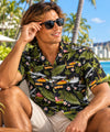 Airplanes Cotton Aloha Men Shirt Black