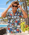 Classic Warplanes Cotton Rayon Aloha Shirt Blue