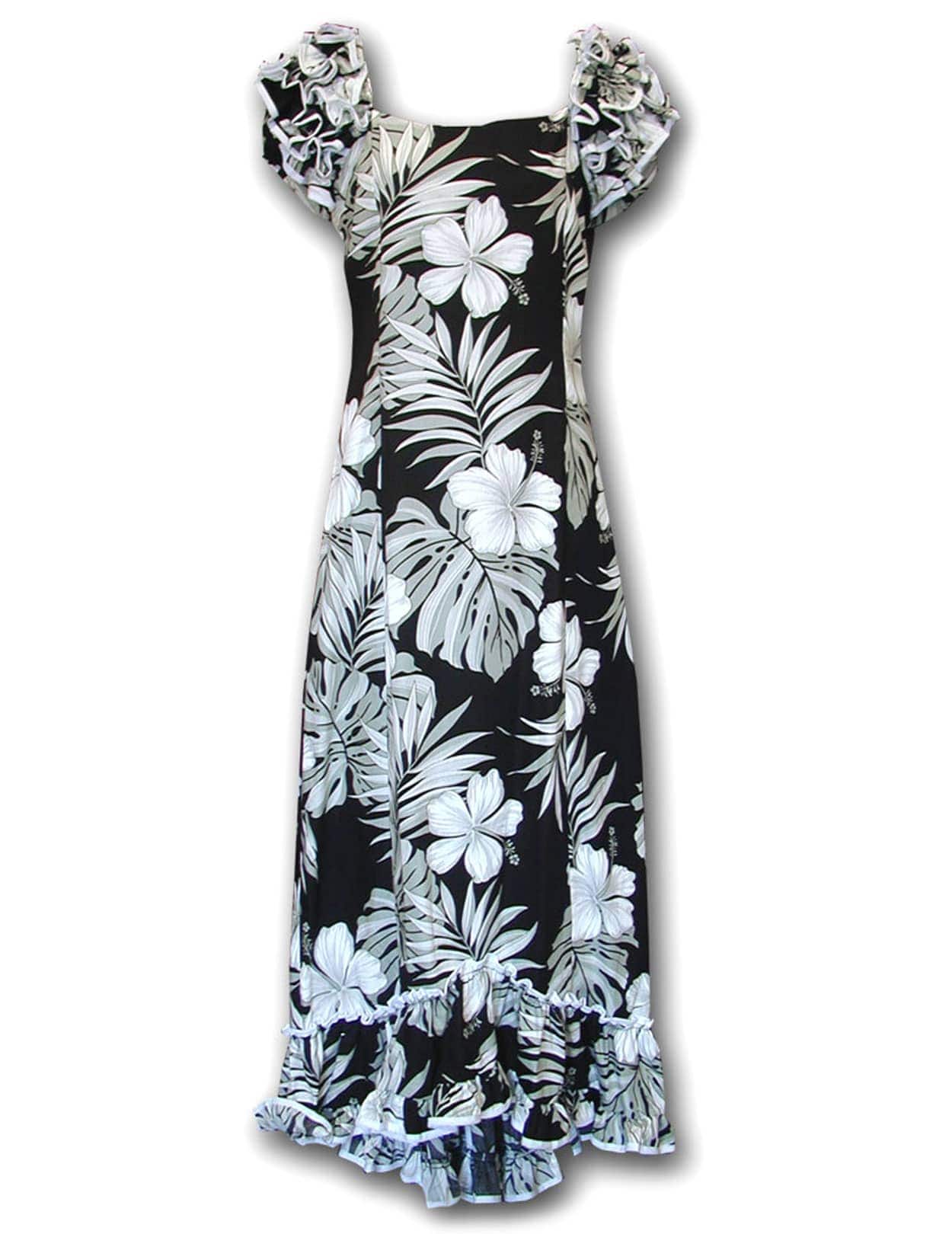 White Palekaiko Hawaiian Muumuu Dress | Aloha Shirts Club Purple / 2XL White Palekaiko Hawaiian Muumuu Dress | Aloha Shirts Club Purple / 2XL