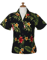 Women Short Sleeves Puunene Camp Hawaiian Shirt