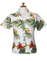 Women Short Sleeves Puunene Camp Hawaiian Shirt