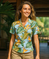 Birds of Paradise Camp Women Blouse Sky Blue