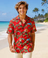 Woody Classic Short Sleeves Aloha Shirt Red